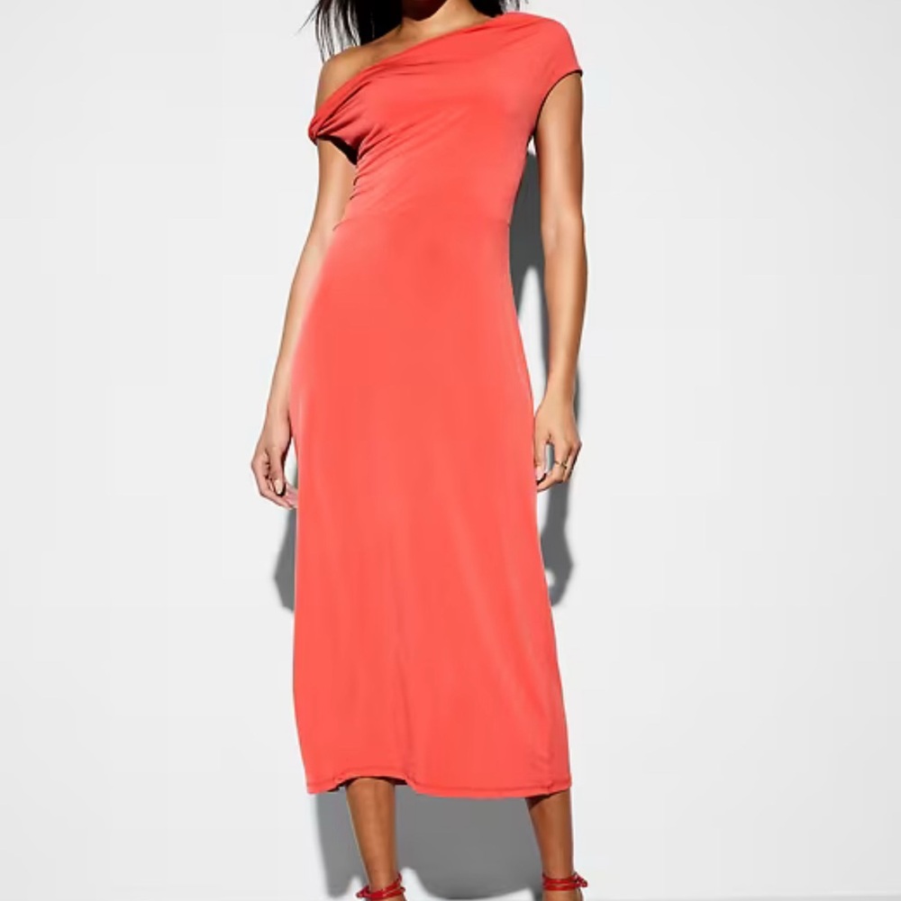 NWT Old Navy The Occasion Orange Midi Dress Size Large - Picture 2 of 4